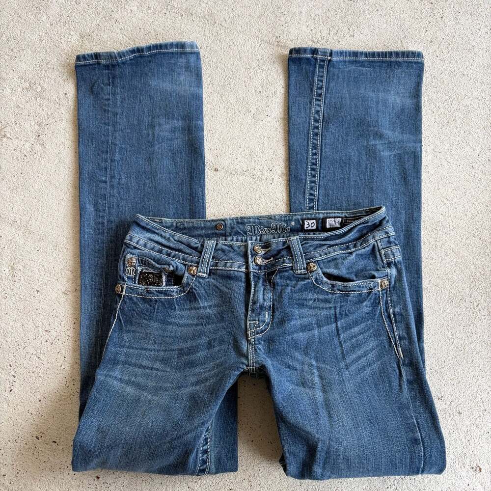 Y2K Miss Me Bootcut Jeans Double Button Size 30
